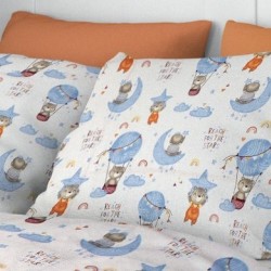 Μαξιλαροθήκη Παιδική Reach The Stars 191 Sky Blue Cotton Dimcol (50x70) 1Τεμ