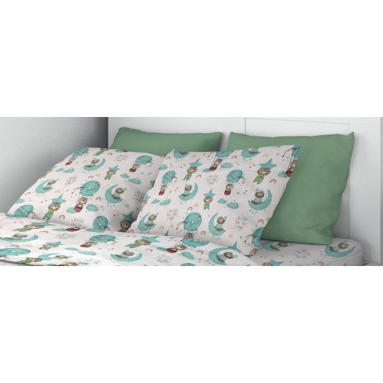 Μαξιλαροθήκη Παιδική Reach The Stars 192 Green Cotton Dimcol (50x70) 1Τεμ