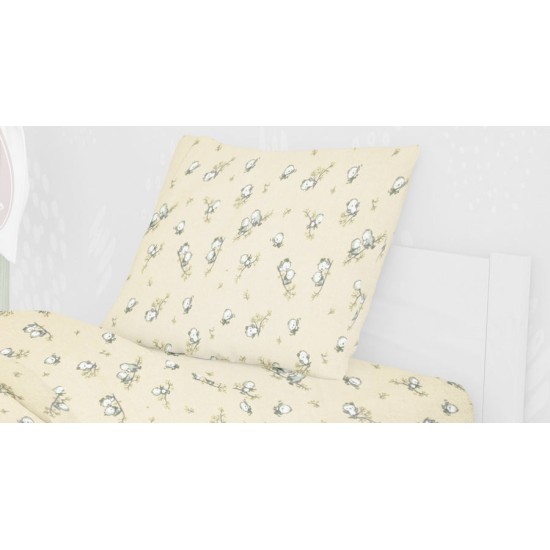 Μαξιλαροθήκη Παιδική Φανελένια Birds 16 Ecru Flannel Cotton Dimcol (50x70) 1Τεμ