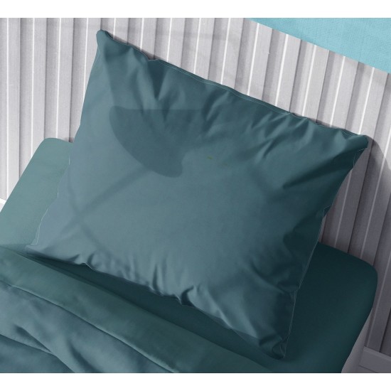 Μαξιλαροθήκη Solid 494 Petrol Cotton Dimcol (50x70) 1Τεμ