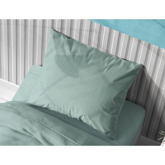 Μαξιλαροθήκη Solid 497 Aqua Cotton Dimcol (50x70) 1Τεμ