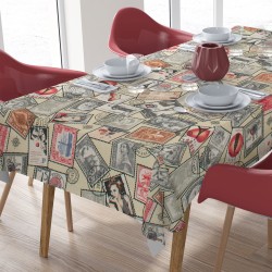 Τραπεζομάντηλο Αλέκιαστο Vintage Post Stamps 482 Ecru Dimcol (140x180) 1Τεμ Τραπεζομάντηλο Αλέκιαστο Vintage Post Stamps 482 Ecru Dimcol (140x180) 1Τεμ