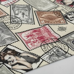 Τραβέρσα Αλέκιαστη Vintage Post Stamps 482 Ecru Dimcol (40x180) 1Τεμ