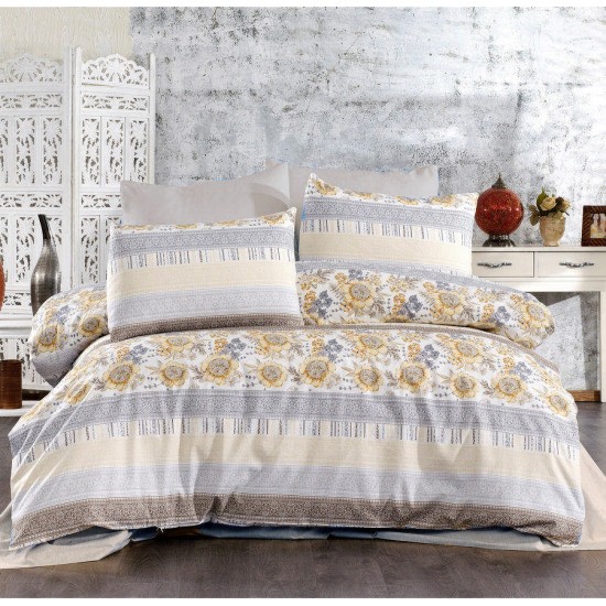 Παπλωματοθήκη Υπέρδιπλη Ηλιαχτίδα 370 Grey-Beige Dimcol (220x240) 1Τεμ