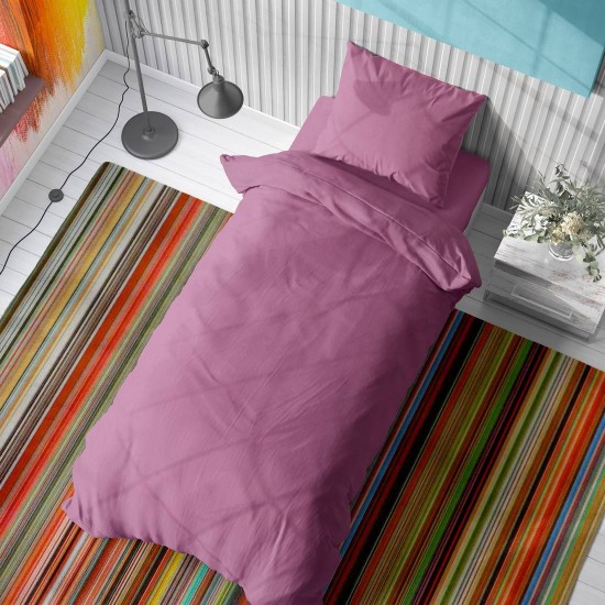 Σεντόνια Μονά Σετ Solid 492 Lilac Cotton Dimcol (160x240) 2Τεμ