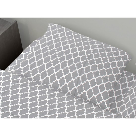 Μαξιλαροθήκη Windows 135 Grey Cotton Dimcol (50x70) 1Τεμ