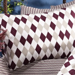 Μαξιλαροθήκη Φανελένια Flannel Diamond 326 Burgundy Cotton Dimcol (50x70) 1Τεμ