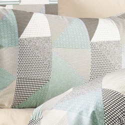 Μαξιλαροθήκη Φανελένια Flannel Geometrical 330 Green-Beige Dimcol (50x70) 1Τεμ