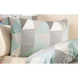 Μαξιλαροθήκη Φανελένια Flannel Geometrical 330 Green-Beige Dimcol (50x70) 1Τεμ