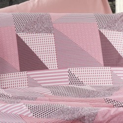 Μαξιλαροθήκη Φανελένια Flannel Geometrical 331 Pink-Salmon Dimcol (50x70) 1Τεμ