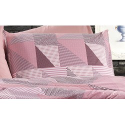 Μαξιλαροθήκη Φανελένια Flannel Geometrical 331 Pink-Salmon Dimcol (50x70) 1Τεμ