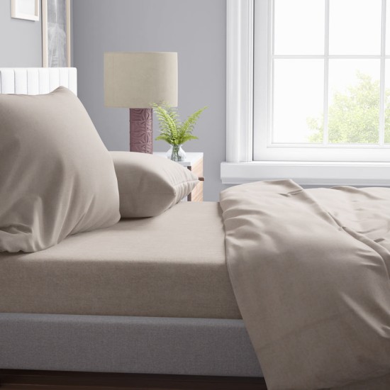 Μαξιλαροθήκη Μελανζέ 01 Beige Dimcol (50x70) 1Τεμ