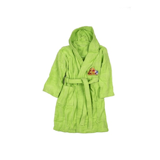 Μπουρνούζι Παιδικό Με Κουκούλα Disney Winnie L.Green Velour Cotton Dimcol 1Τεμ