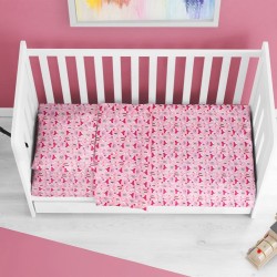 Παπλωματοθήκη Βρεφική Κούνιας Bebe Fox 525 Pink Cotton Dimcol (120x160) 1Τεμ