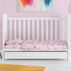 Παπλωματοθήκη Βρεφική Κούνιας Bebe Sweet Dreams 550 Pink Cotton Dimcol (120x160) 1Τεμ