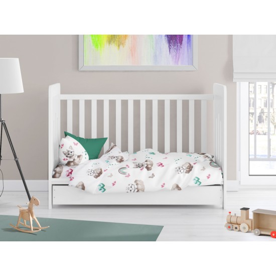 Παπλωματοθήκη Βρεφική Κούνιας Bebe Kitten 560 Petrol Cotton Dimcol (120x160) 1Τεμ