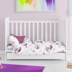 Παπλωματοθήκη Βρεφική Κούνιας Bebe Kitten 561 Mauve Cotton Dimcol (120x160) 1Τεμ