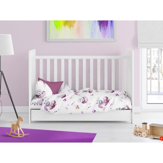 Παπλωματοθήκη Βρεφική Κούνιας Bebe Kitten 561 Mauve Cotton Dimcol (120x160) 1Τεμ