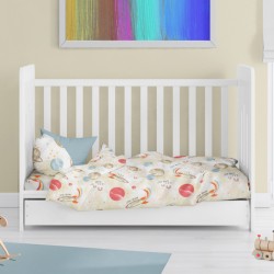 Παπλωματοθήκη Βρεφική Κούνιας Bebe Spaceship 186 Beige Cotton Dimcol (120x160) 1Τεμ