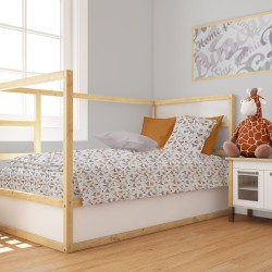 Παπλωματοθήκη Βρεφική Κούνιας Bebe Forest Fox 527 Grey Cotton Dimcol (120x160) 1Τεμ