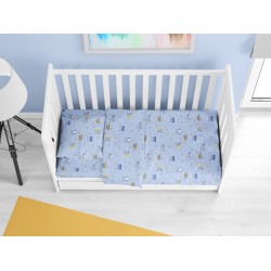 Πάπλωμα Βρεφικό Κούνιας Bebe Sweet Dreams 551 Sky Blue Cotton Dimcol (120x160) 1Τεμ