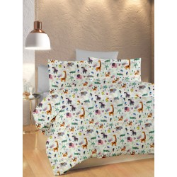 Πάπλωμα Βρεφικό Κούνιας Bebe Zoo 556 White-Multi Cotton Dimcol (120x160) 1Τεμ