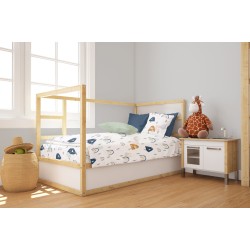 Πάπλωμα Βρεφικό Κούνιας Bebe Rainbow 574 White-Blue Cotton Dimcol (120x160) 1Τεμ