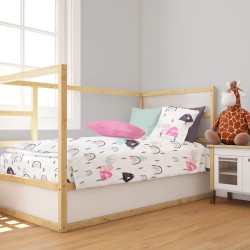 Πάπλωμα Βρεφικό Κούνιας Bebe Rainbow 575 White-Pink Cotton Dimcol (120x160) 1Τεμ