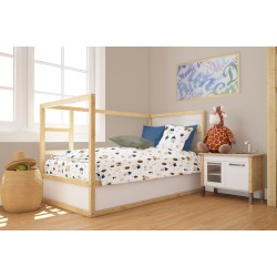 Πάπλωμα Βρεφικό Κούνιας Bebe Village 579 White-Green Cotton Dimcol (120x160) 1Τεμ