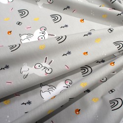 Σεντόνια Βρεφικά Κούνιας Σετ Bebe Rabbit Garden 586 Grey Cotton Dimcol (120x160) 3Τεμ