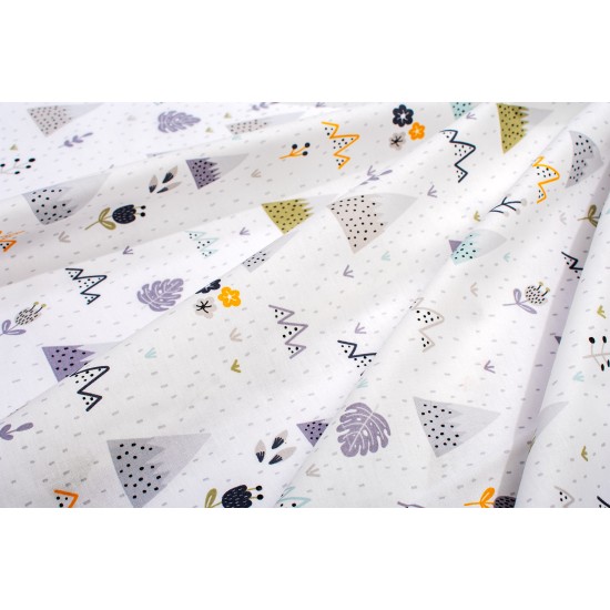 Παπλωματοθήκη Βρεφική Κούνιας Bebe Whimsical Mountainside 588 White-Grey Cotton Dimcol (120x160) 1Τεμ