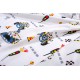 Κατωσέντονο Κούνιας Bebe Animal Grand Prix 589 White-Blue Cotton Dimcol (70x140+15) Με Λάστιχο 1Τεμ