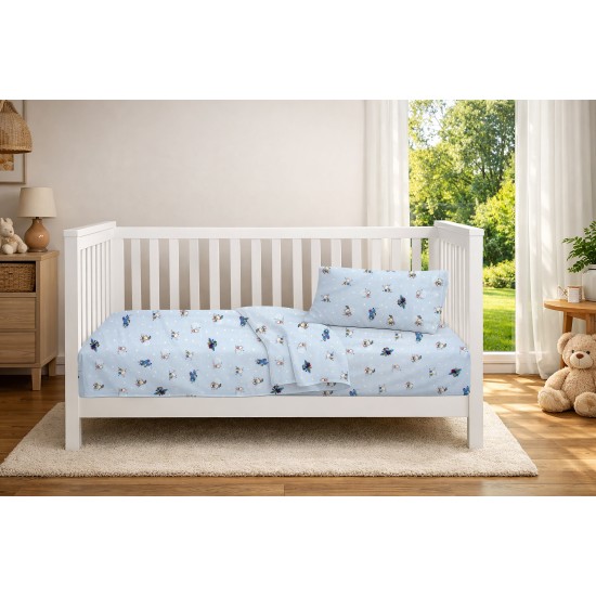 Παπλωματοθήκη Βρεφική Κούνιας Bebe Bear's Playtime 591 Sky Blue Cotton Dimcol (120x160) 1Τεμ