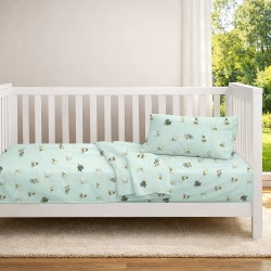 Σεντόνια Βρεφικά Κούνιας Σετ Bebe Bear's Playtime 593 Mint Cotton Dimcol (120x160) 3Τεμ