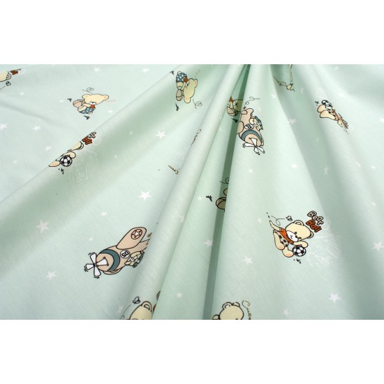 Παπλωματοθήκη Βρεφική Κούνιας Bebe Bear's Playtime 593 Mint Cotton Dimcol (120x160) 1Τεμ