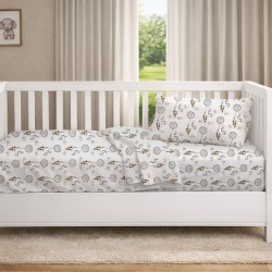 Παπλωματοθήκη Βρεφική Κούνιας Bebe Floating Bunny 715 Grey Cotton Dimcol (120x160) 1Τεμ