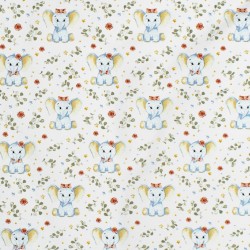Πάνα-Χασές Bebe Elephant 175 White-Blue Cotton Dimcol (80x80) 1Τεμ
