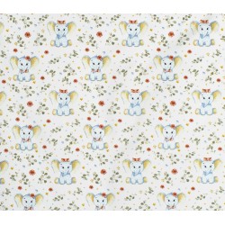 Πάνα-Χασές Bebe Elephant 175 White-Blue Cotton Dimcol (80x80) 1Τεμ