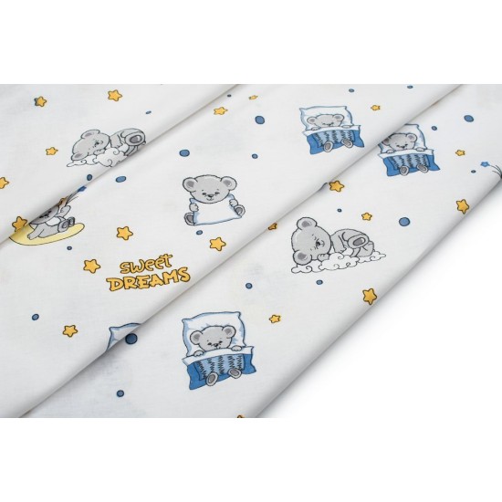 Πάνα-Χασές Bebe Sweet Dreams 554 White-Sky Blue Cotton Dimcol (80x80) 1Τεμ