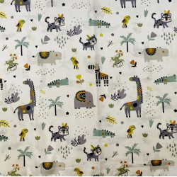 Πάνα-Χασές Bebe Zoo 557 White-Grey Cotton Dimcol (80x80) 1Τεμ