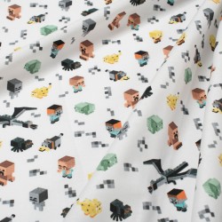 Σεντόνι Λίκνου Bebe Minecraft 566 White-Grey Cotton Dimcol (80x110) 1Τεμ