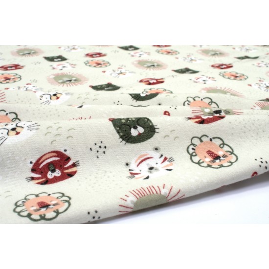 Πάνα Χασέ Bebe Big Cats 27 Light Olive Cotton Dimcol (80x80) 1Τεμ