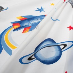 Πάνα Χασέ Bebe Space Mission 184 White-Blue Cotton Dimcol (80x80) 1Τεμ