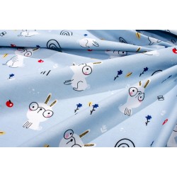Πάνα Χασέ Bebe Rabbit Garden 584 Sky Blue Cotton Dimcol (80x80) 1Τεμ