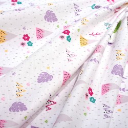 Πάνα Χασέ Bebe Whimsical Mountainside 587 White-Pastel Lilac Cotton Dimcol (80x80) 1Τεμ