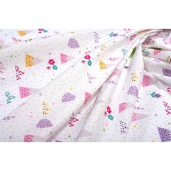 Πάνα Χασέ Bebe Whimsical Mountainside 587 White-Pastel Lilac Cotton Dimcol (80x80) 1Τεμ