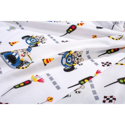 Πάνα Χασέ Bebe Animal Grand Prix 589 White-Blue Cotton Dimcol (80x80) 1Τεμ