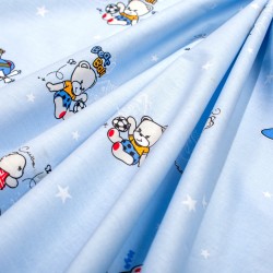 Πάνα Χασέ Bebe Bear's Playtime 591 Sky Blue Cotton Dimcol (80x80) 1Τεμ