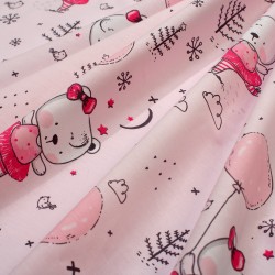 Πάνα Χασέ Bebe Ballerina Bear 598 Pink Cotton Dimcol (80x80) 1Τεμ