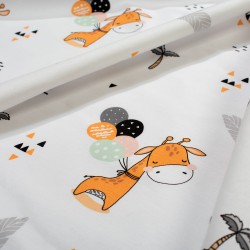 Πάνα Χασέ Bebe Giraffe 599 White-Orange Cotton Dimcol (80x80) 1Τεμ